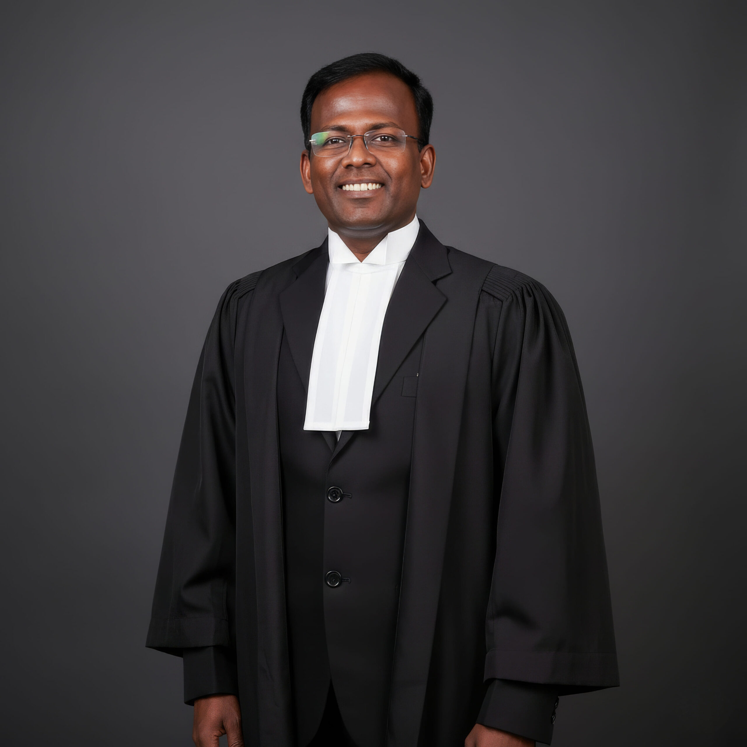 Professional portrait of Advocate K Rajesh Kannan, a leading lawyer practicing at the High Court of Kerala in Kochi.